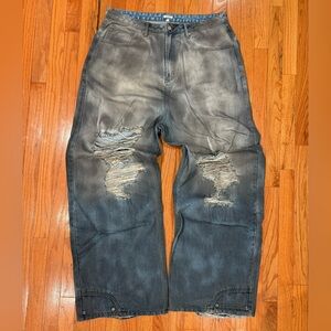 Profit Minded Dirty Wash Distressed Denim